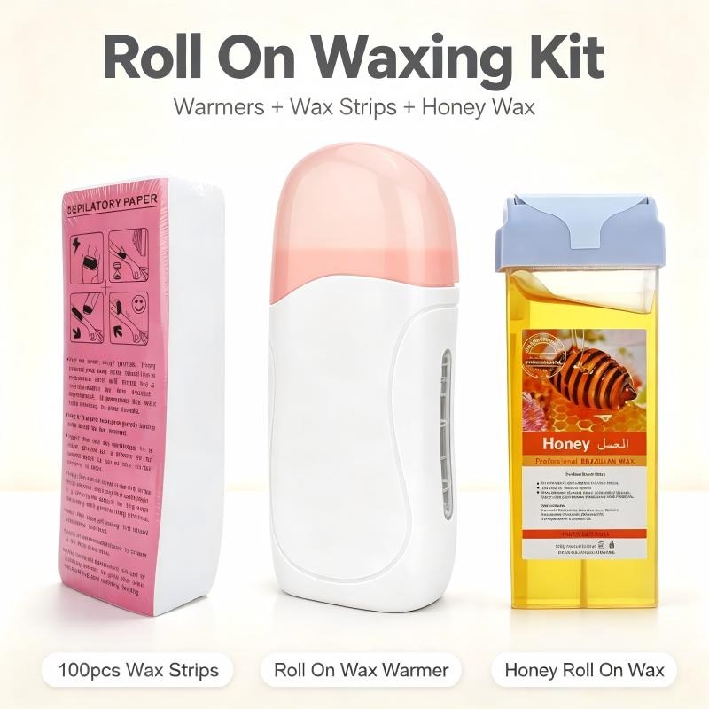 Waxing Kit Home - Kit Depilatorio per Donne, Scaldacera Roll-on,