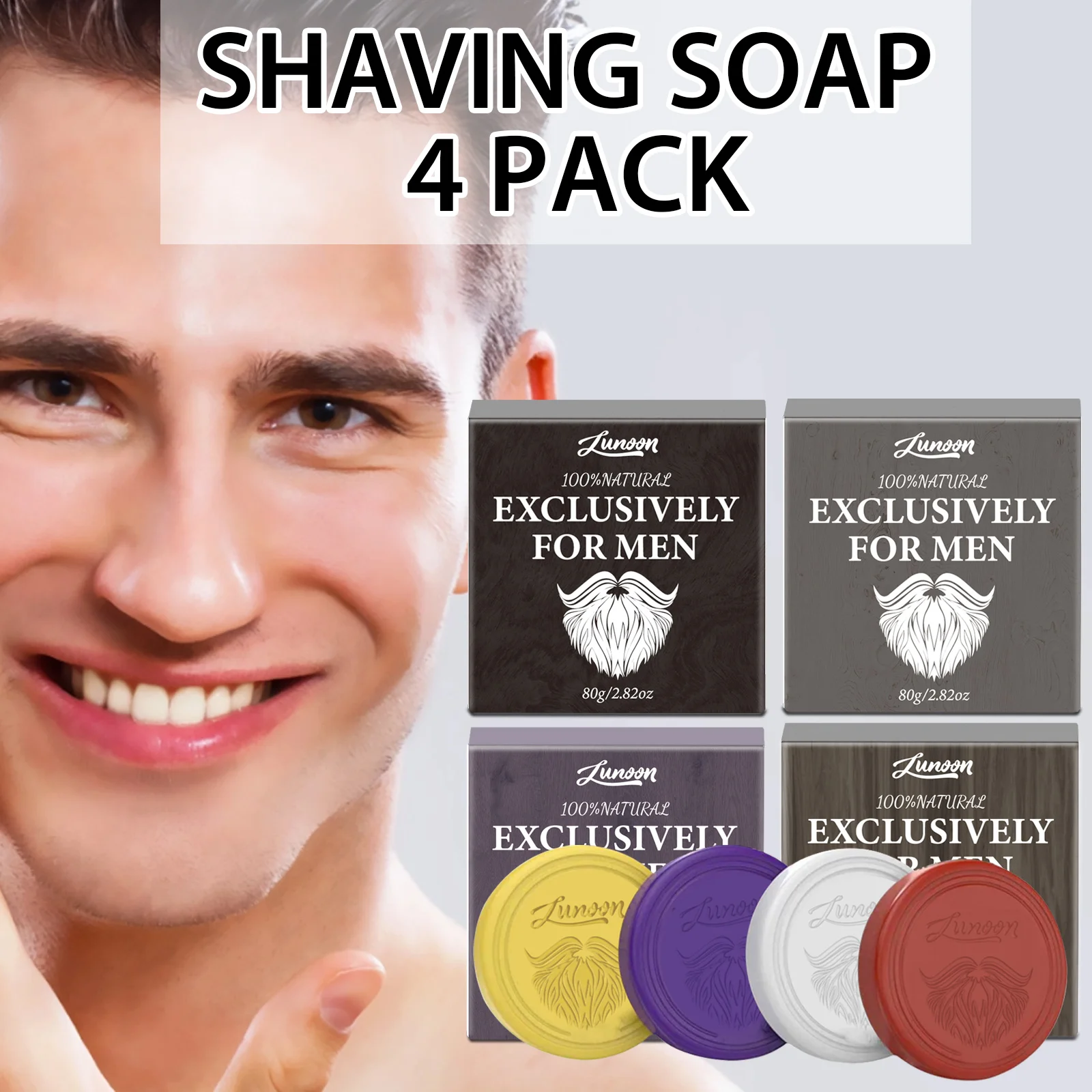 Hair Removal Cream - 4/1 pz Sapone da Barba Artigianale